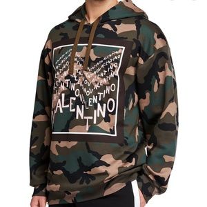 Valentino: RARE Logo-Graphic Camo Hoodie 4SALE